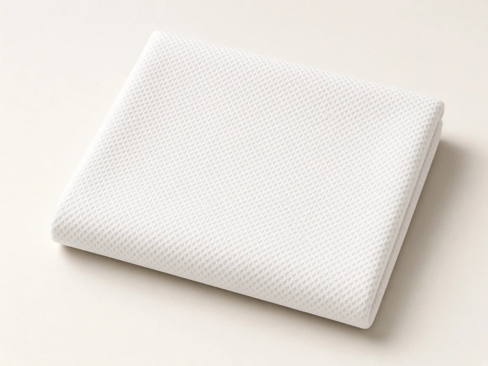 White classic cotton piqué with clear raised geometric texture