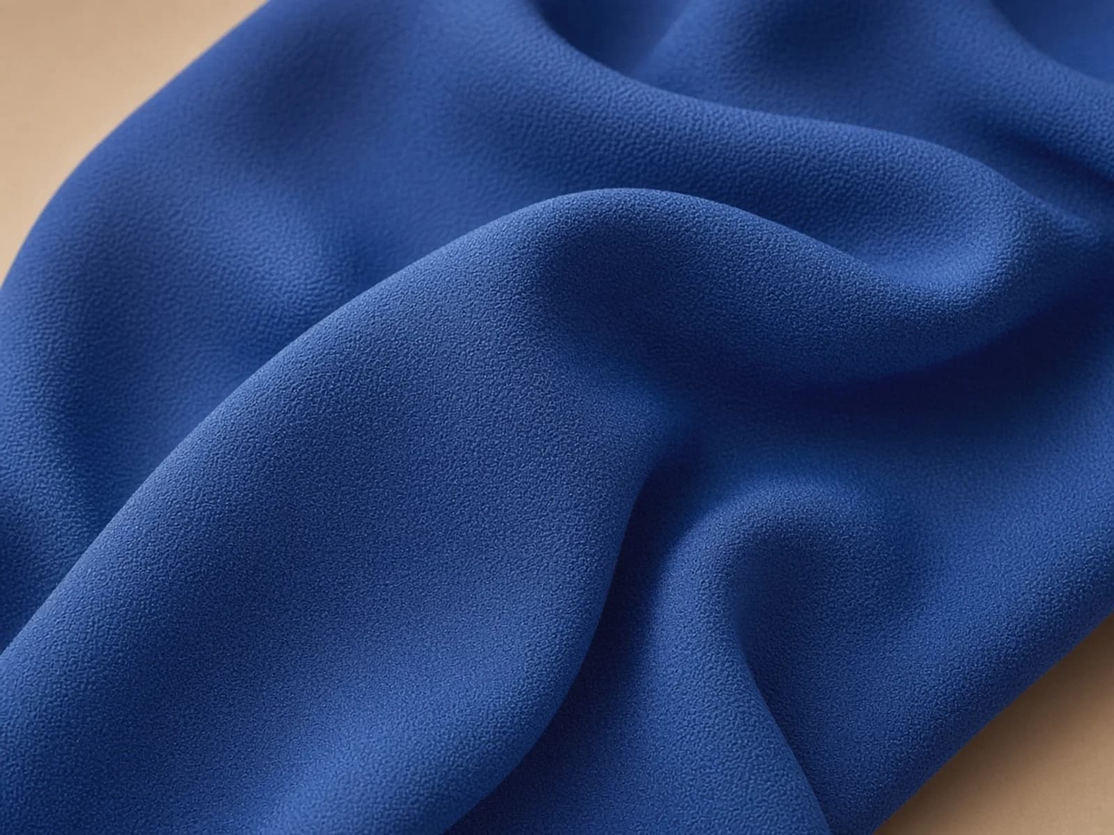Cobalt blue silk crepe de chine with a fine matte texture