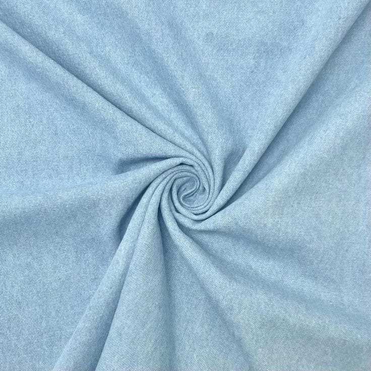 Indigo denim fabric showing a twill face