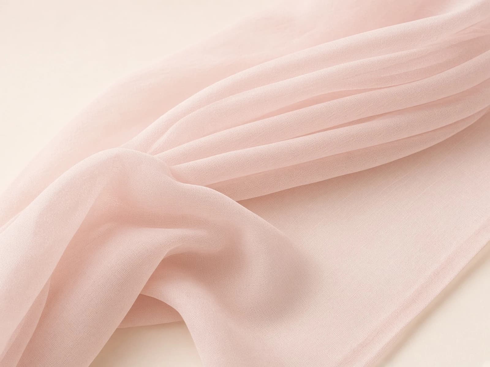 Blush Egyptian cotton voile with airy translucent folds