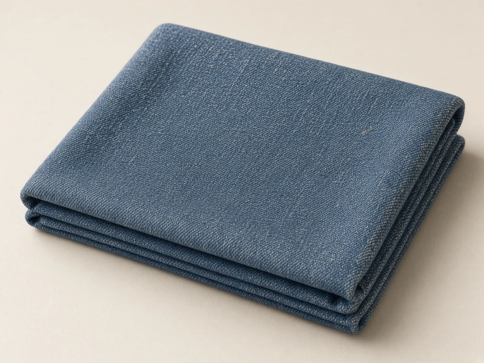 Indigo hemp-cotton denim with dry natural slubs