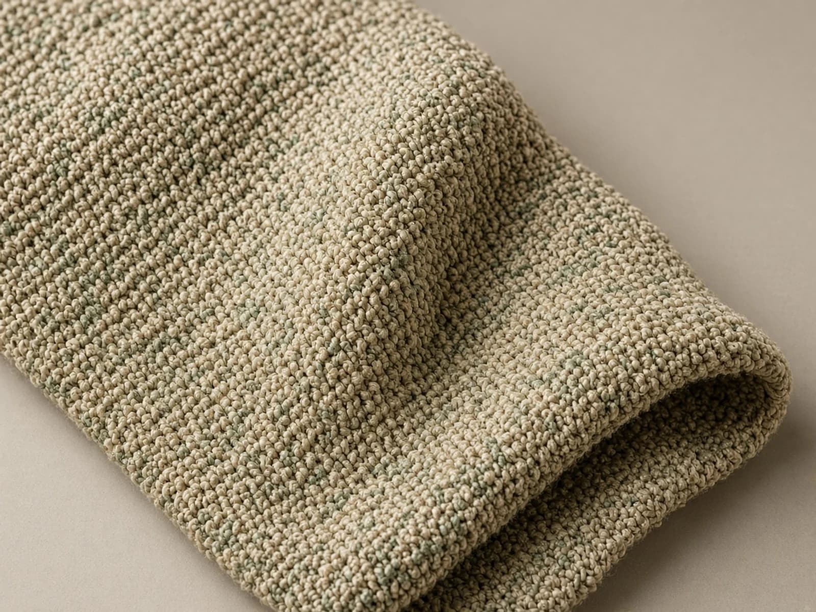 Linen bouclé knit with nubby flax loops and a breathable matte surface