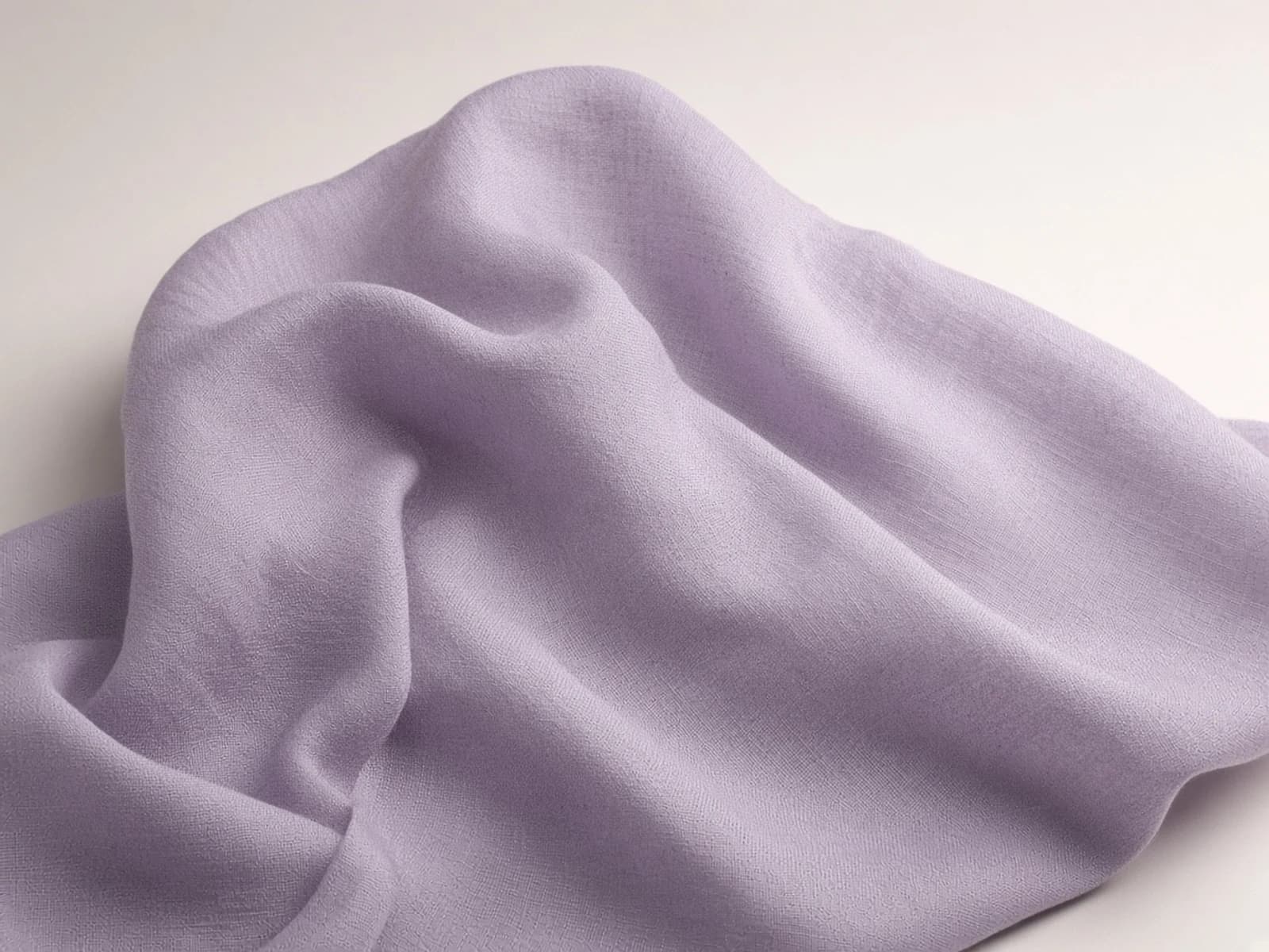 Soft lavender linen-lyocell blend with fluid drape