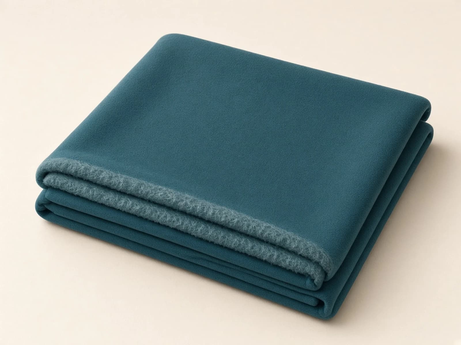 Teal Pima cotton fleece with a smooth face and brushed reverse