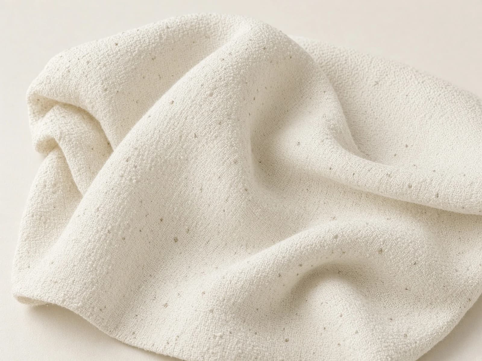 Undyed matte silk noil with visible short-fiber texture
