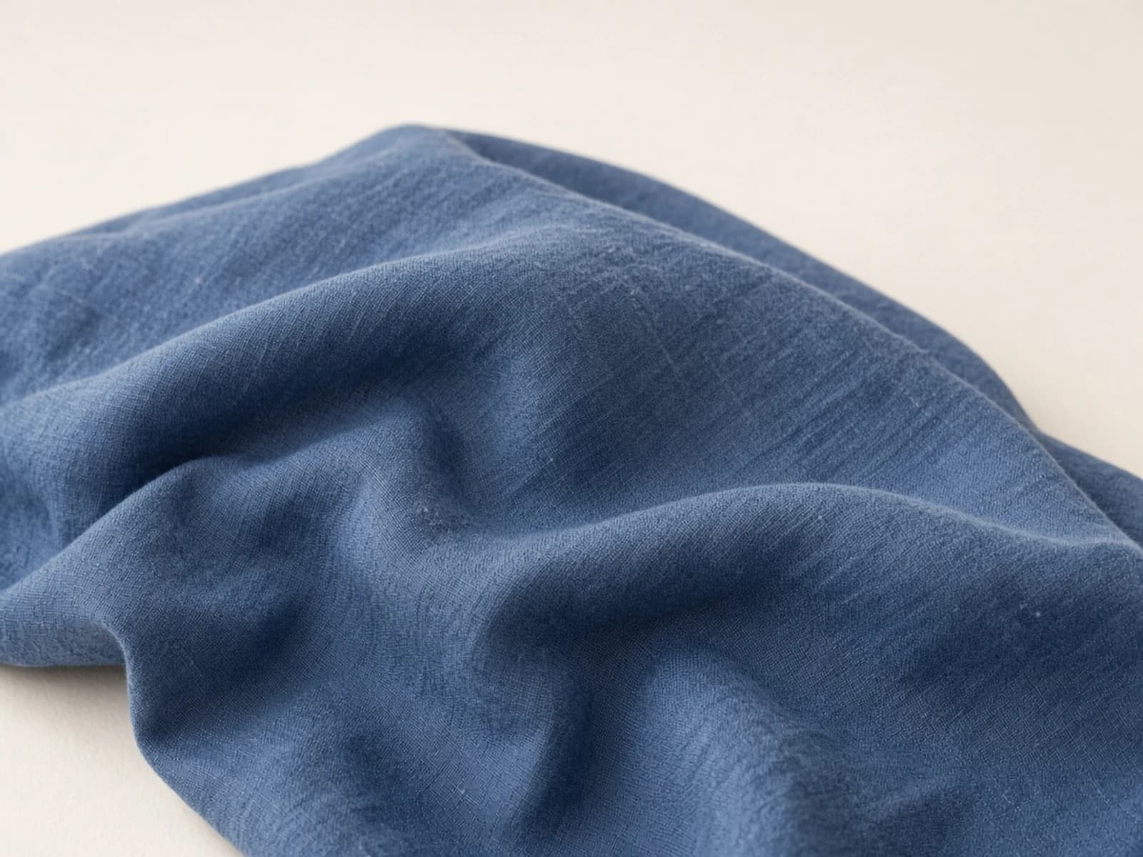 Indigo slub cotton lawn with subtle irregular yarn texture