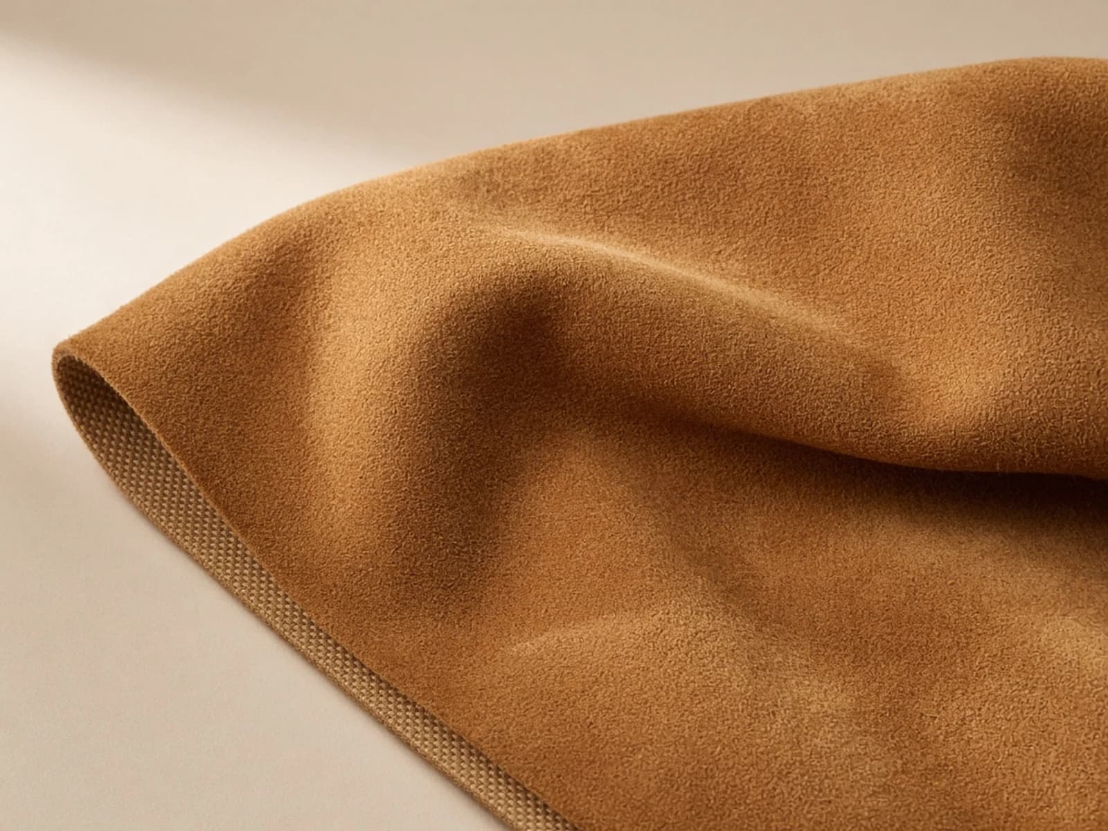Suede-effect woven fabric with a uniform short brushed textile nap