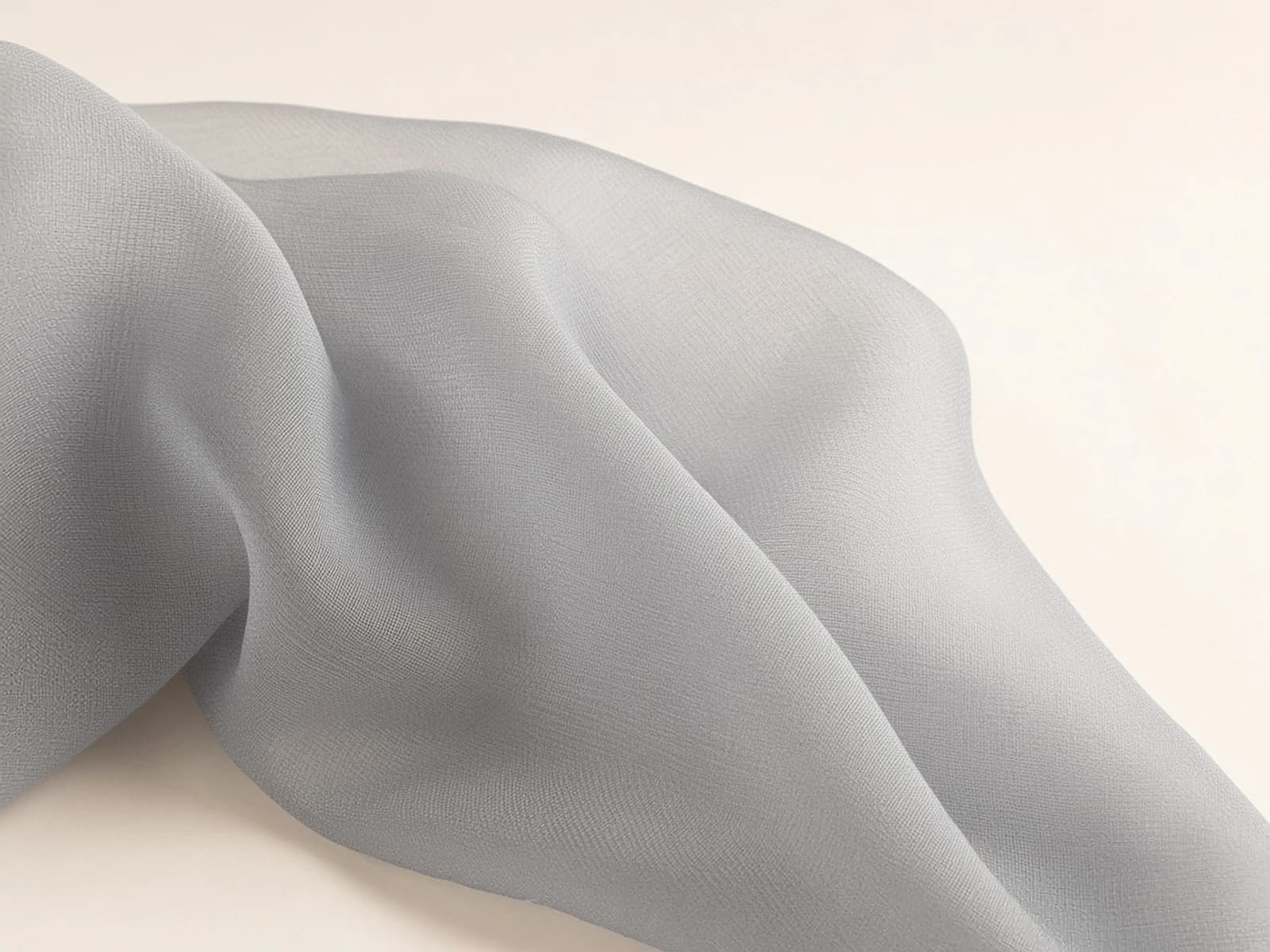 Pale grey technical voile with a stable translucent weave