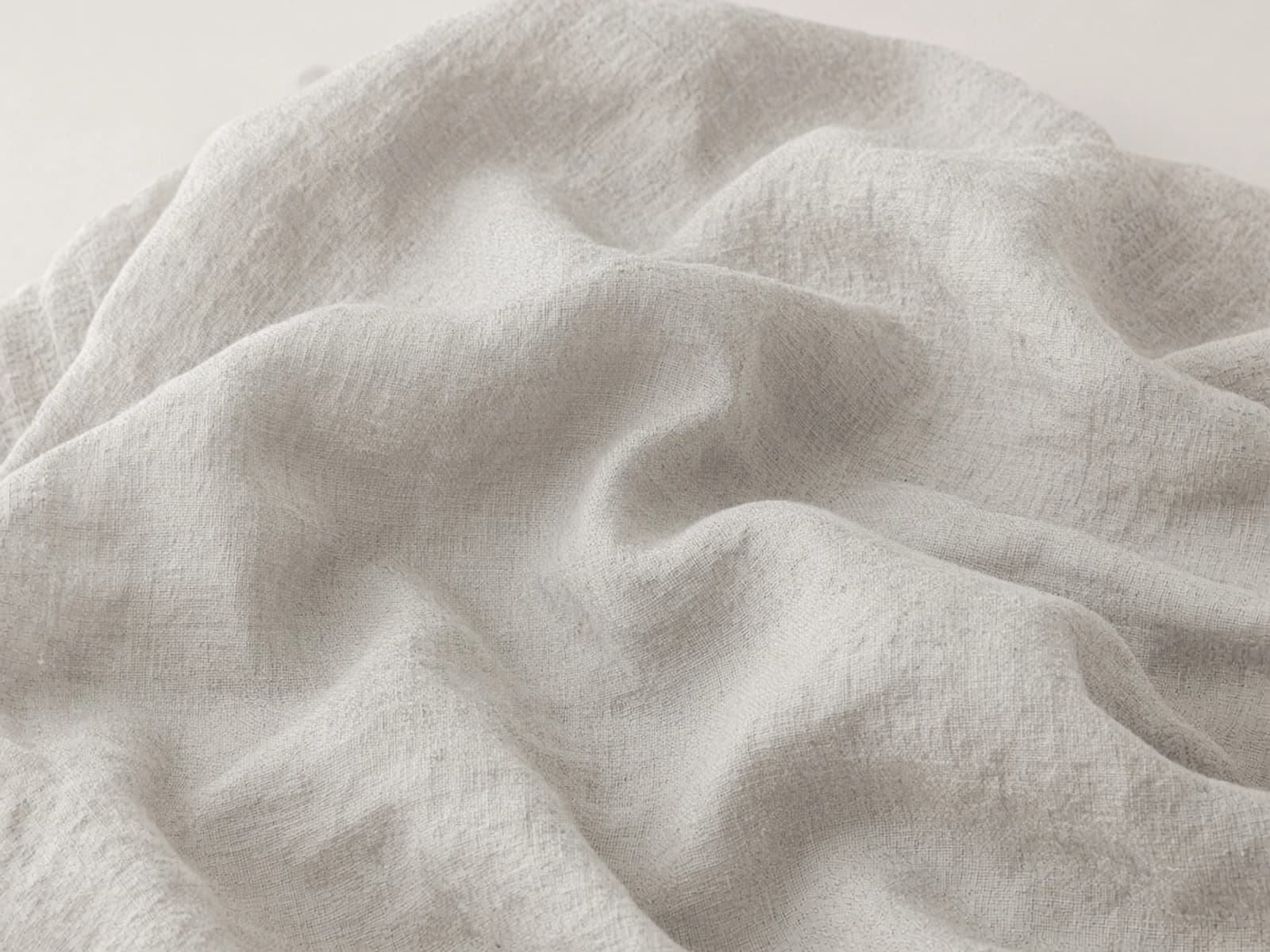Stone washed linen bedding with softened natural slubs