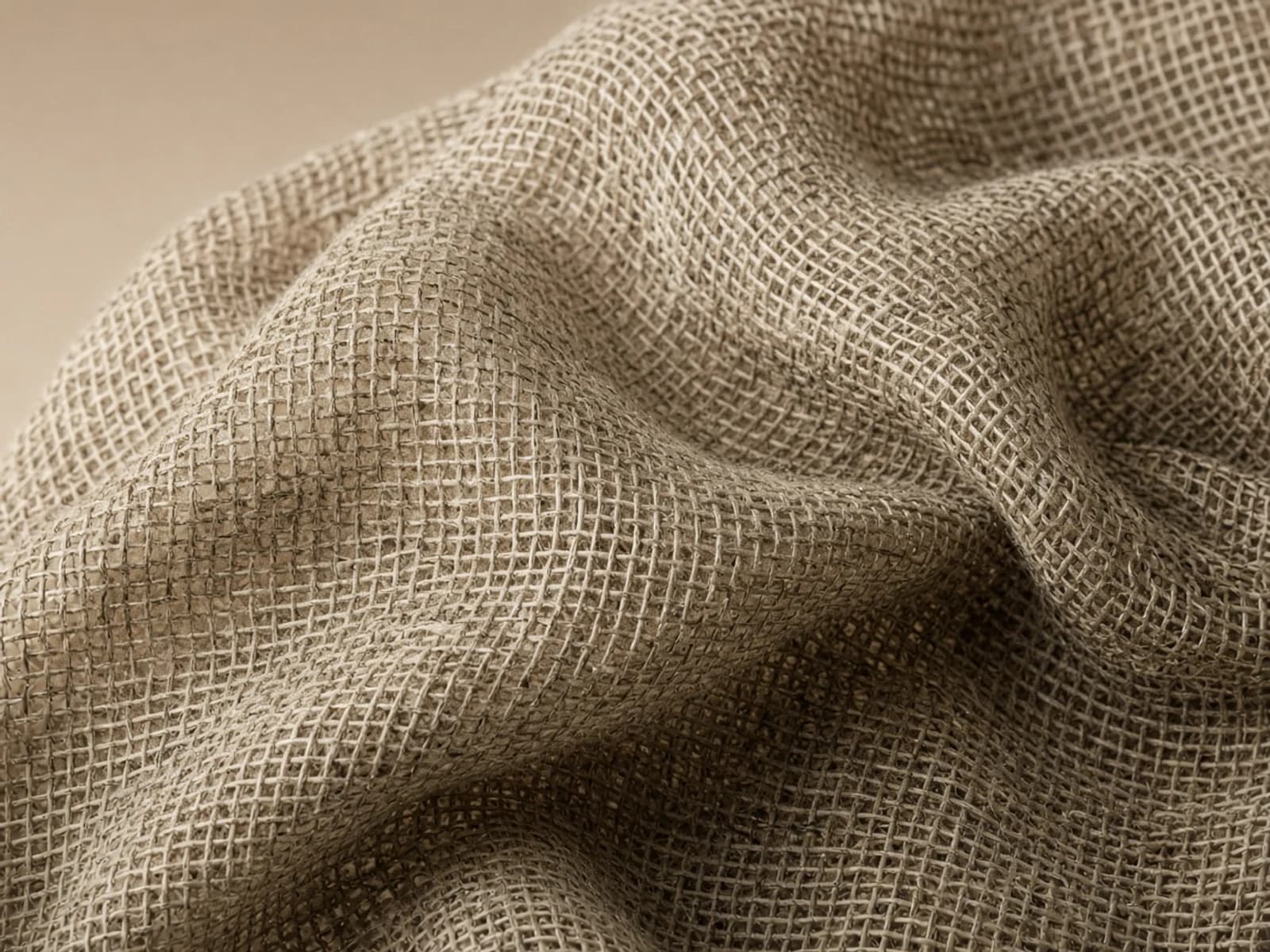 Wool-linen open weave with coarse breathable yarn spacing