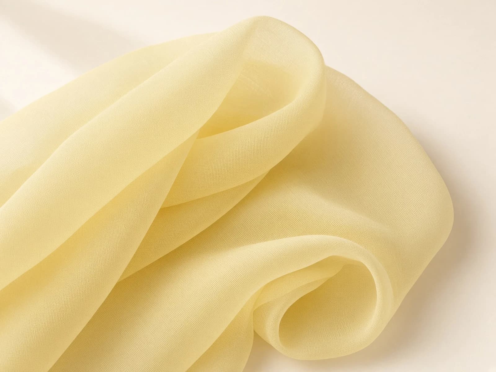 Pale yellow Pima cotton voile with airy fine transparency