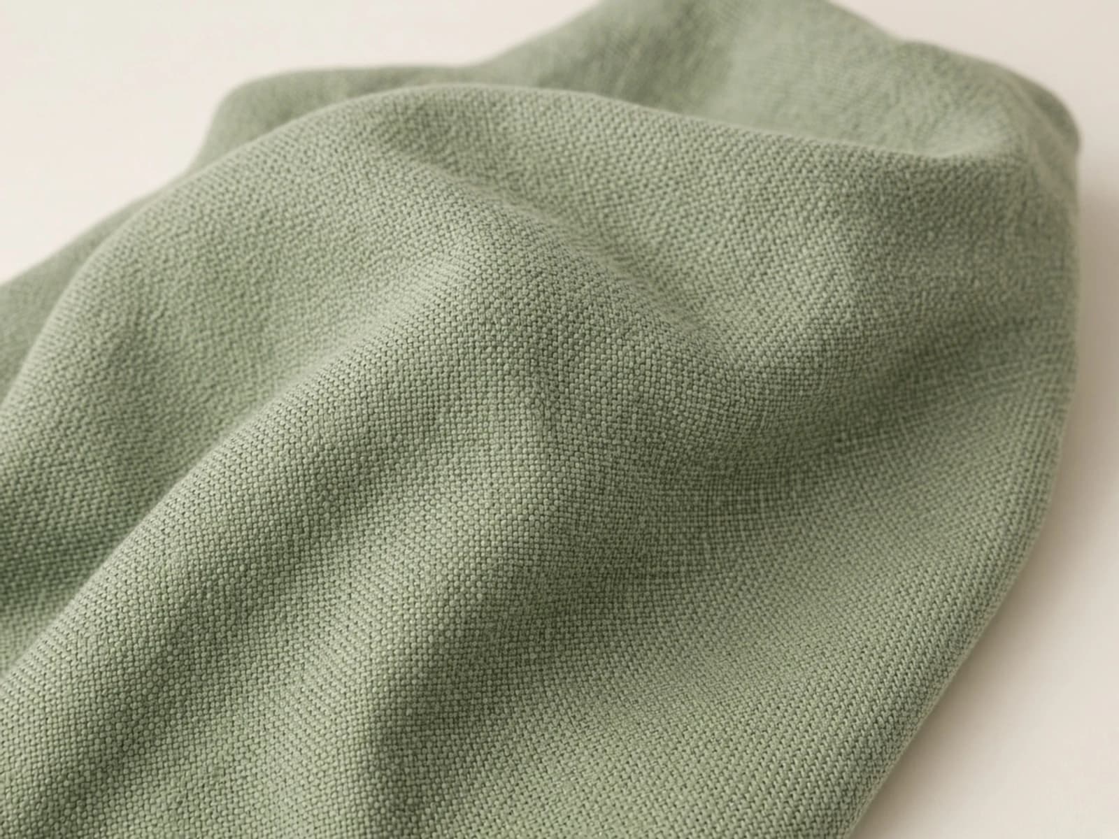 Sage soft Oxford cotton with a softened visible basketweave
